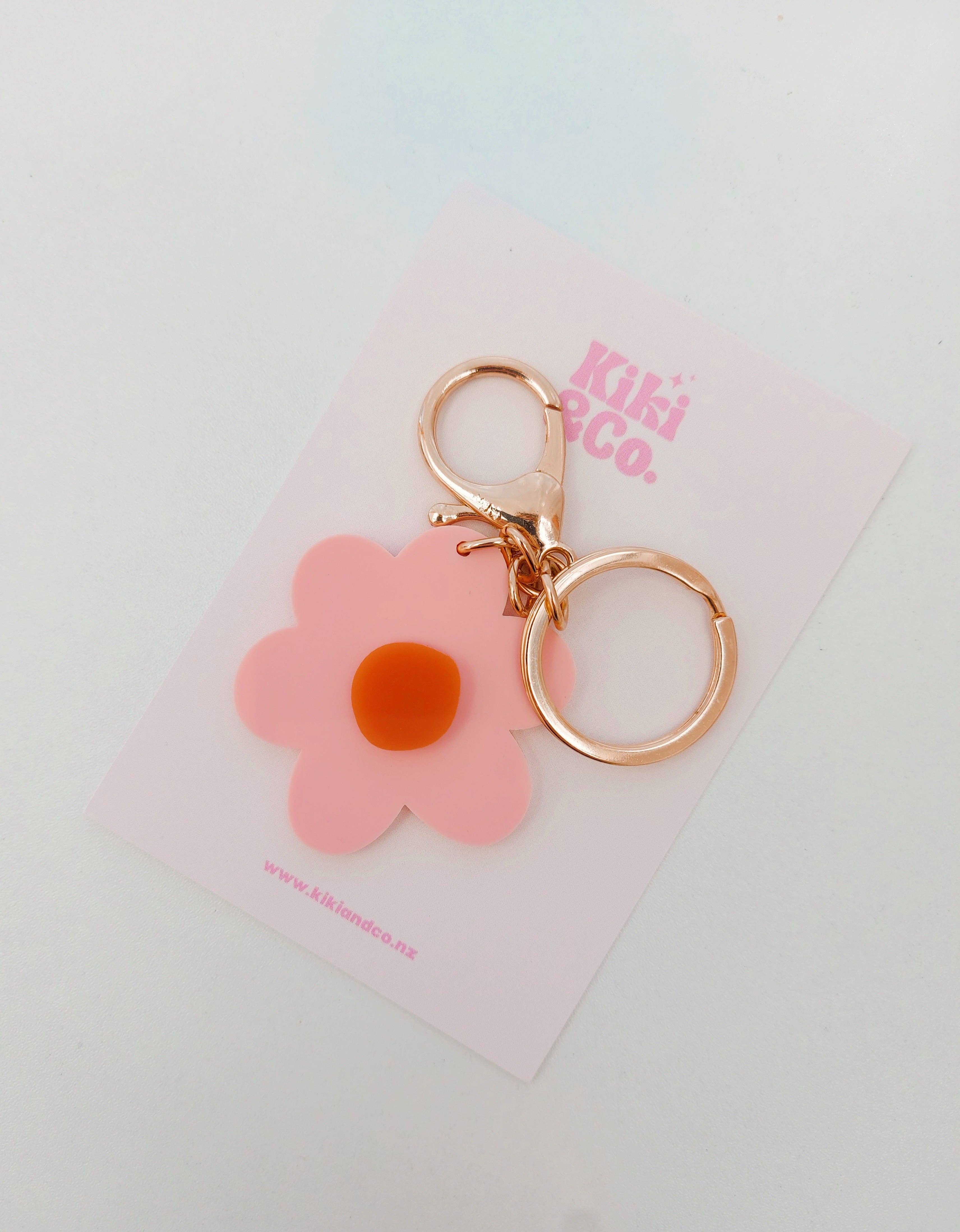 Daisy keyring - Pink/Orange