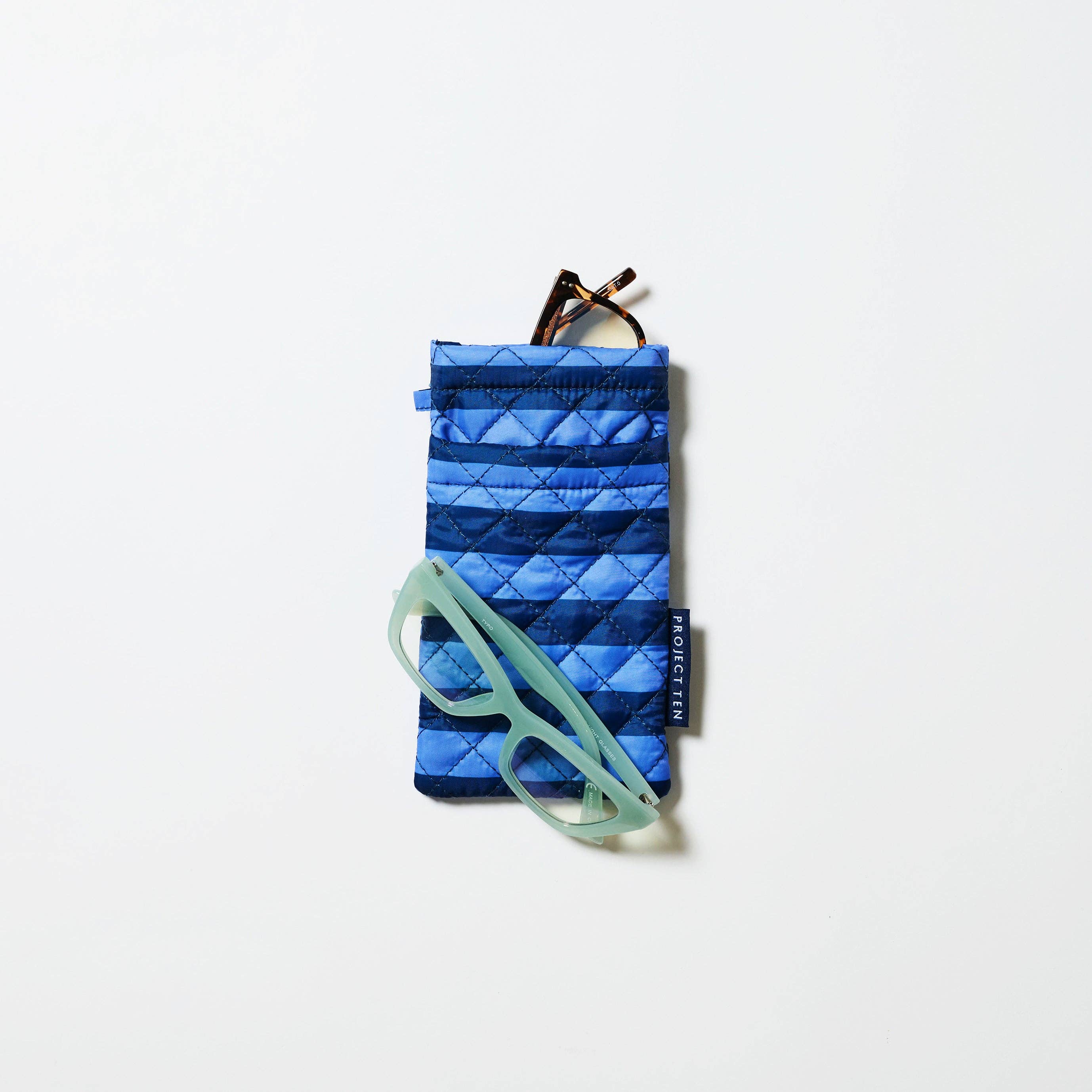 Double Glasses Case – Blue Stripe