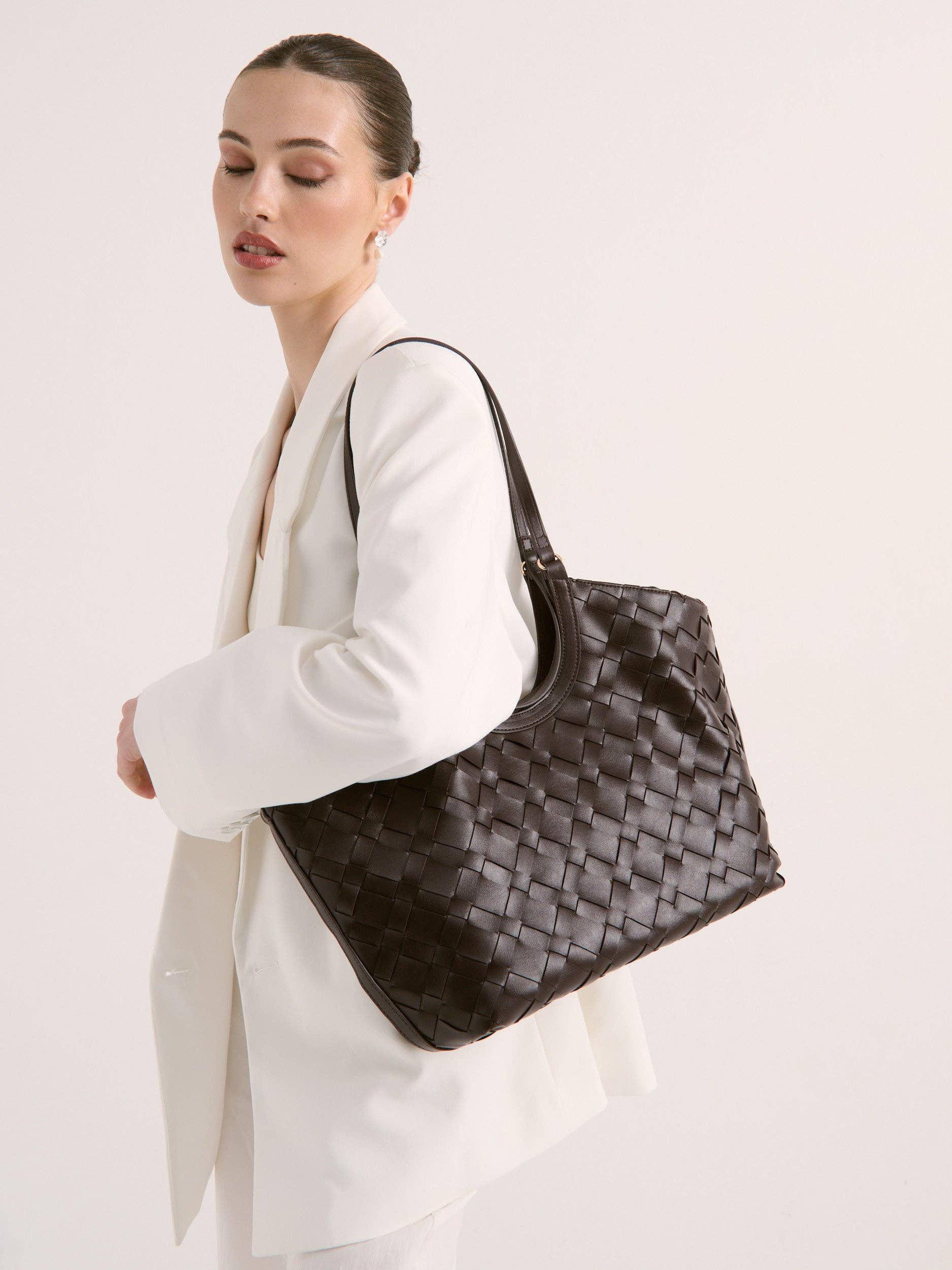 The Everyday Woven Brown Tote Bag