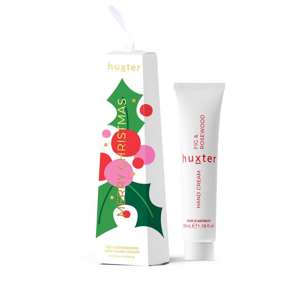 Hanging Hand Cream - White - Xmas Flowers Collection - Fig & Rosewood
