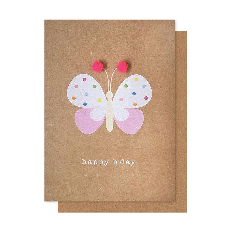 BUTTERFLY POM POM CARD