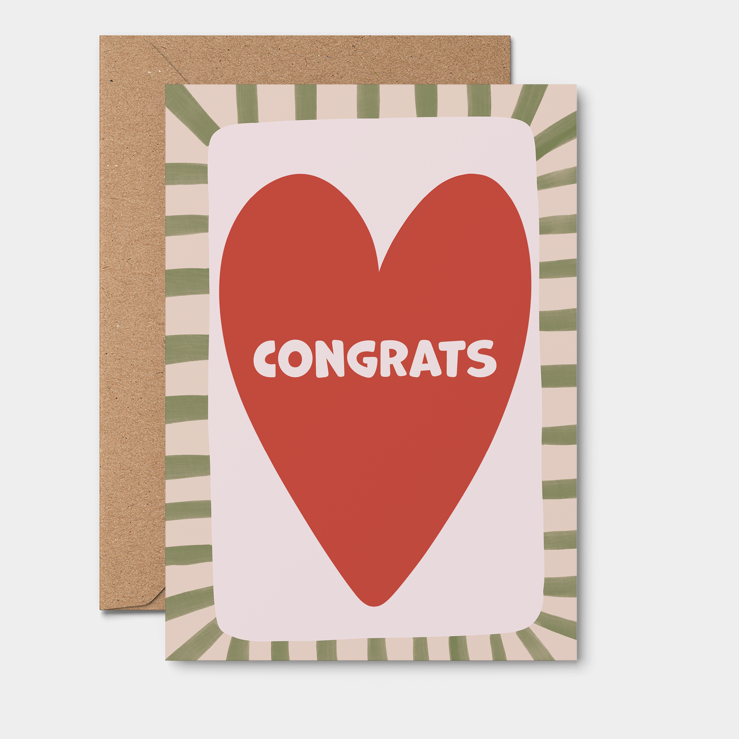 Green wedding and engagement congratulations card from From Rosalie with elegant design for special celebrations.
