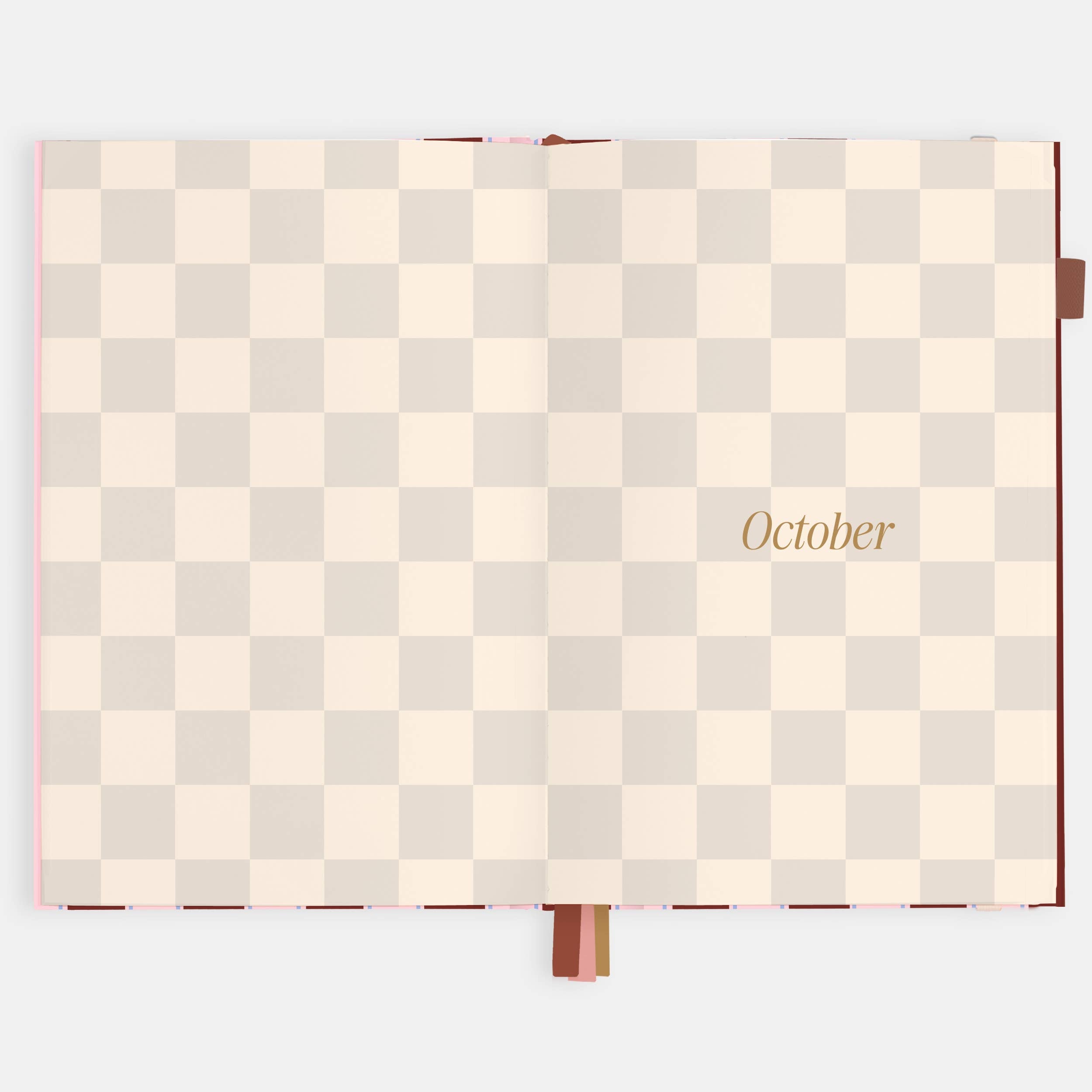 2026 Burgundy Stripe A5 Vertical Planner