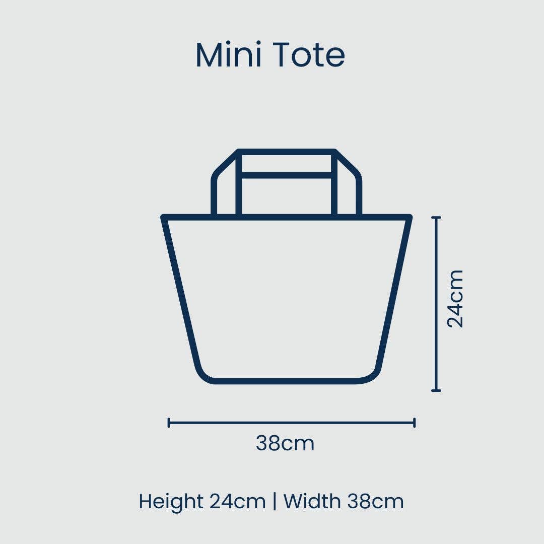 Mini Tote – Red Blue Stripe