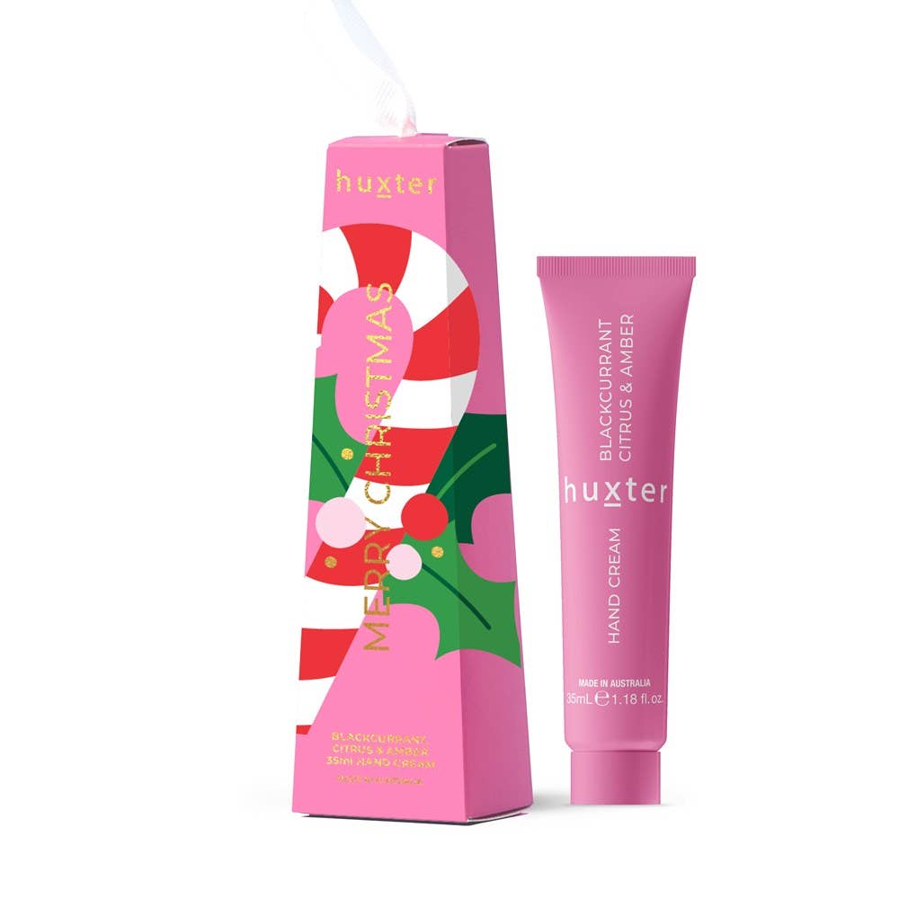 Hanging Hand Cream - Pink - Xmas Flowers Collection - Blackcurrant, Citrus & Amber