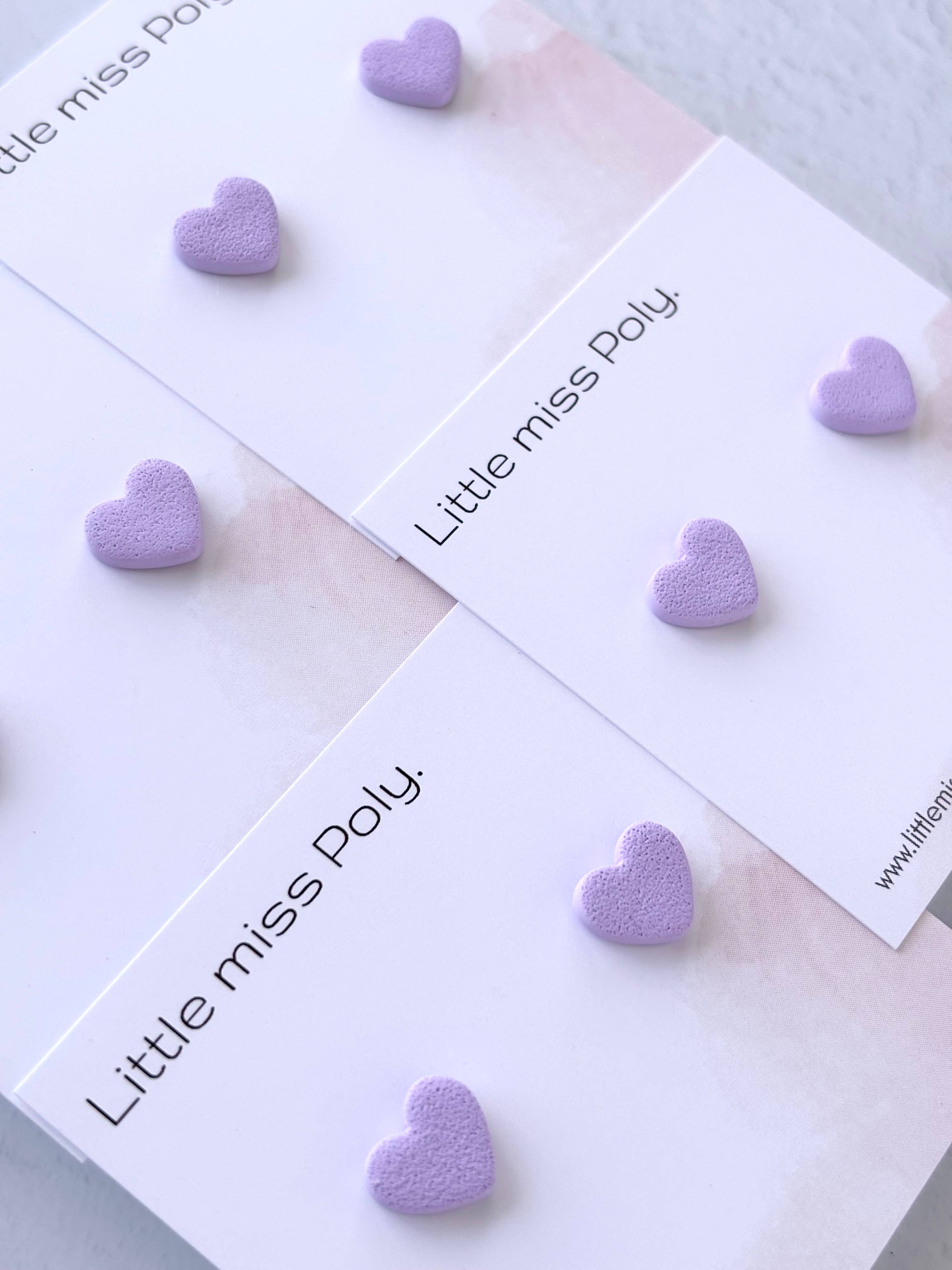 Mini Heart Stud - Purple