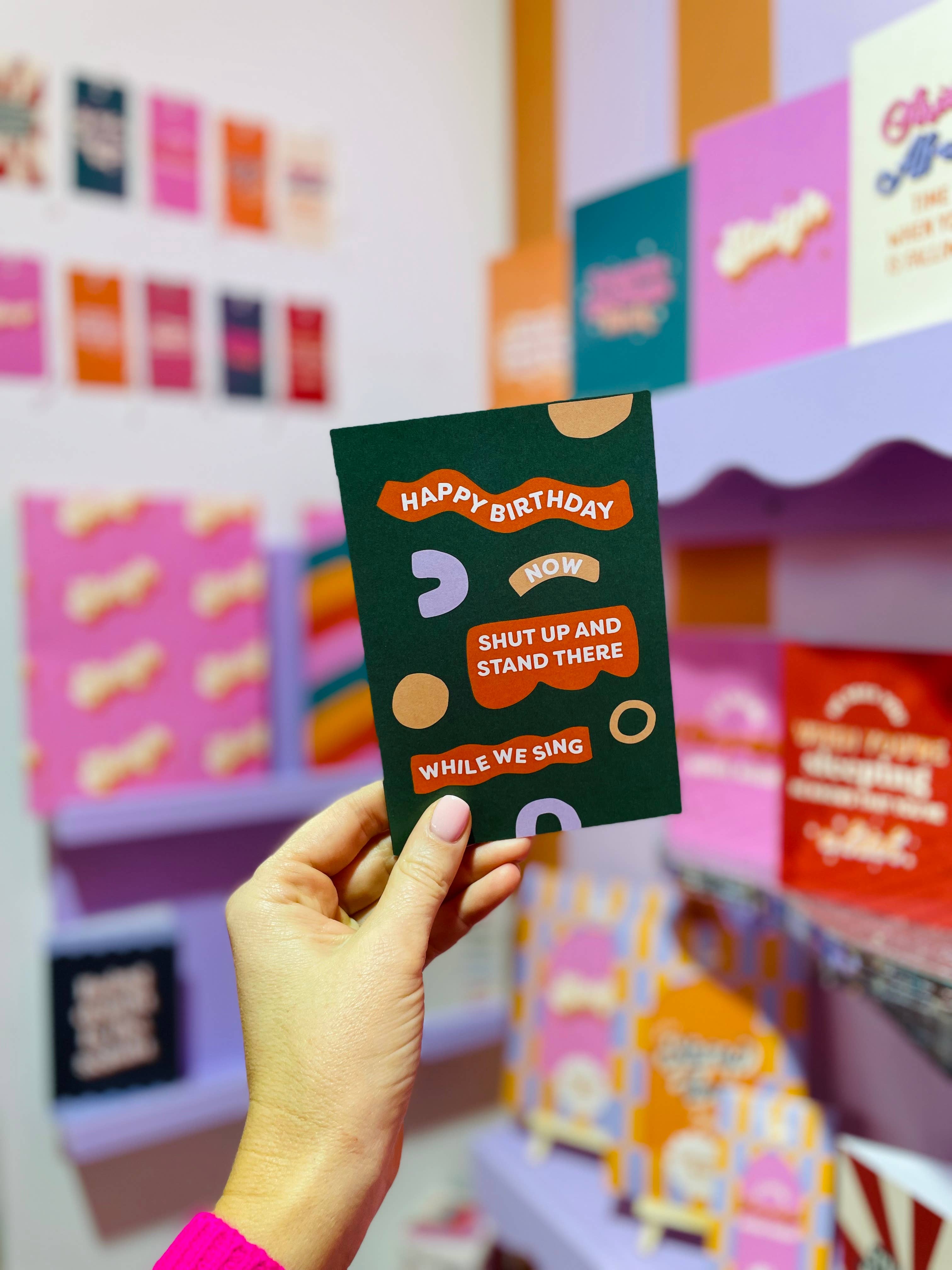 Stand there while we sing - Green Birthday Greeting