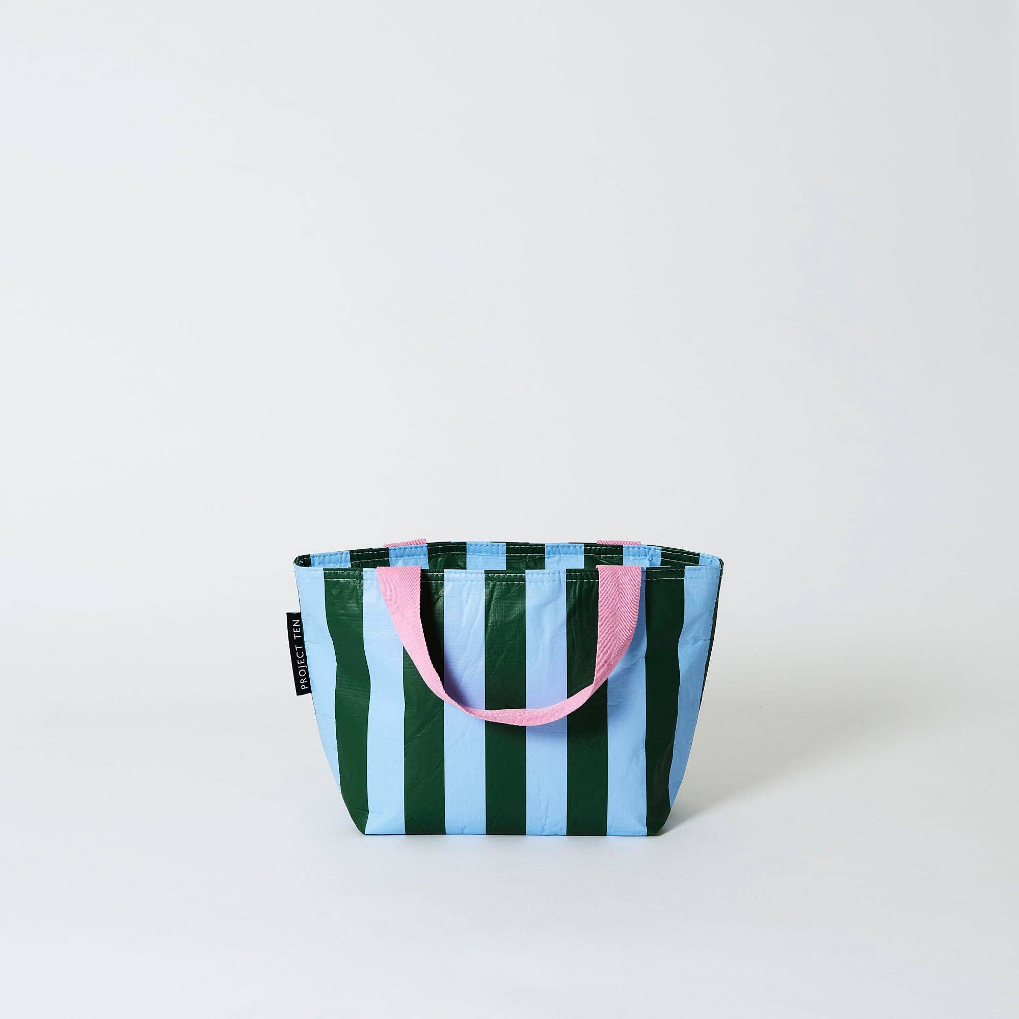 Mini Tote – Green Blue Stripe