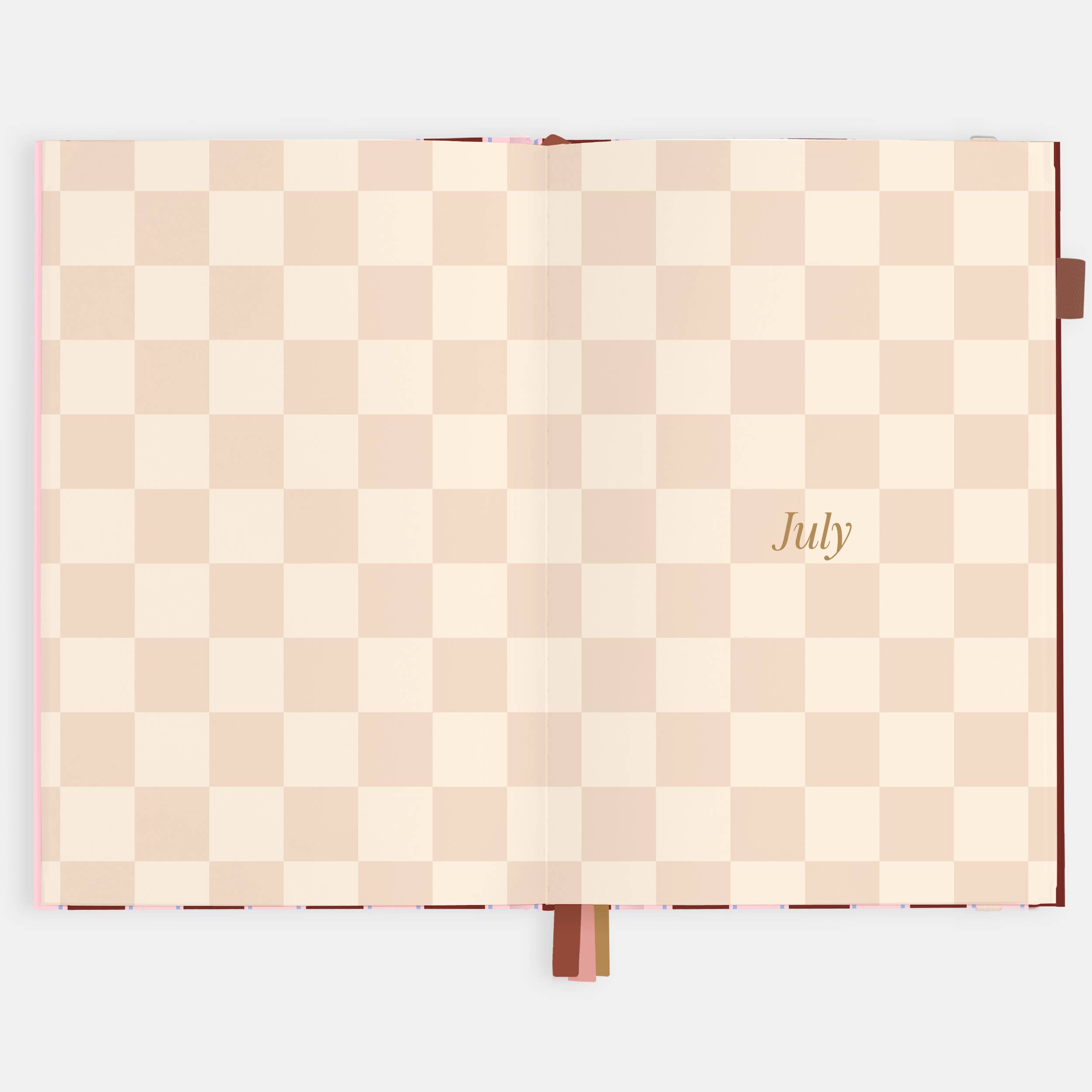 2026 Burgundy Stripe A5 Vertical Planner