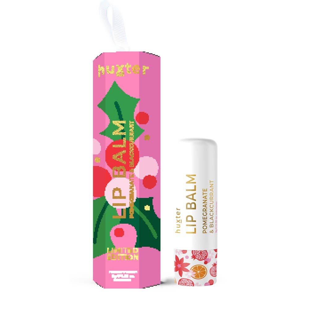 Hanging Lip Balm - Pink - Xmas Flowers Collection - Pomegranate & Blackcurrant