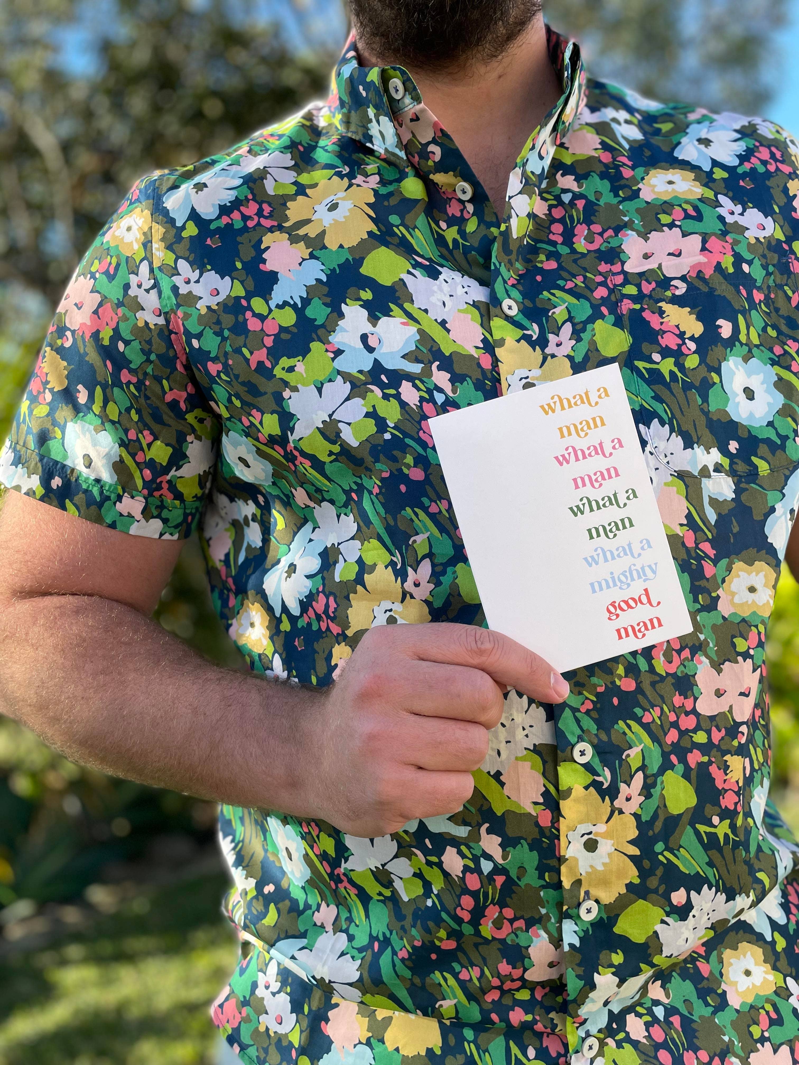 What a man - Multi Coloured Father's Day Greeting Card