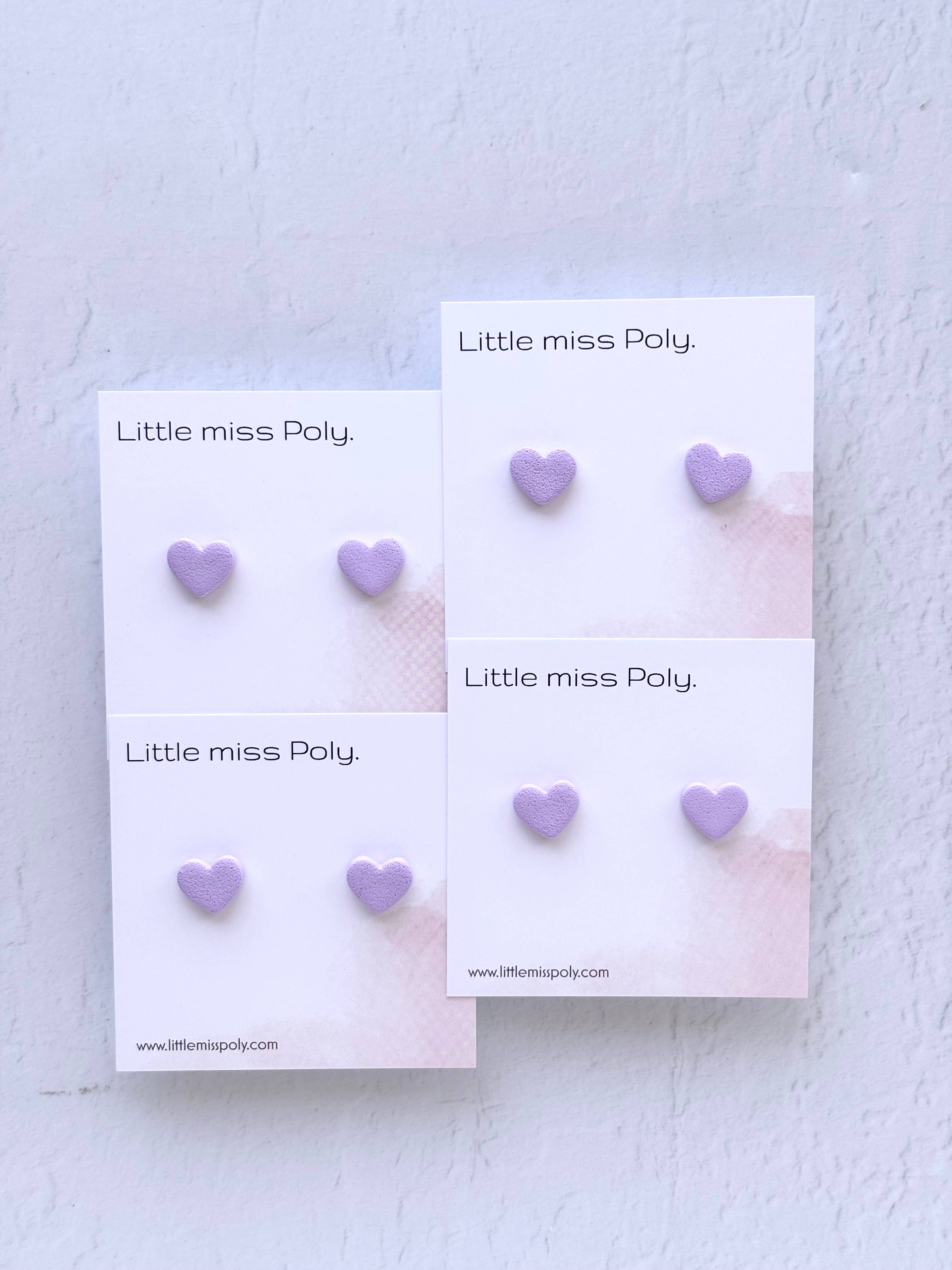 Mini Heart Stud - Purple