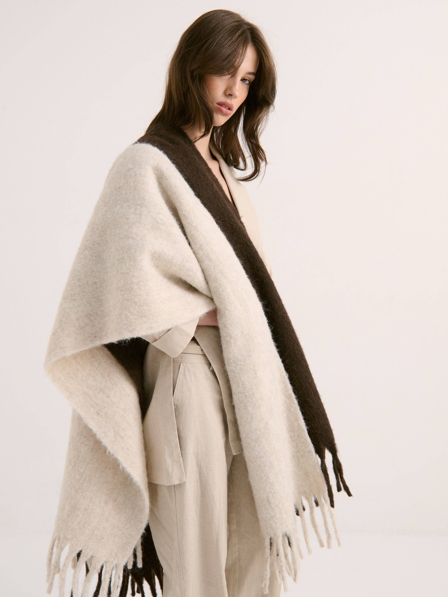 Oatmeal Betty Fluffy Scarf