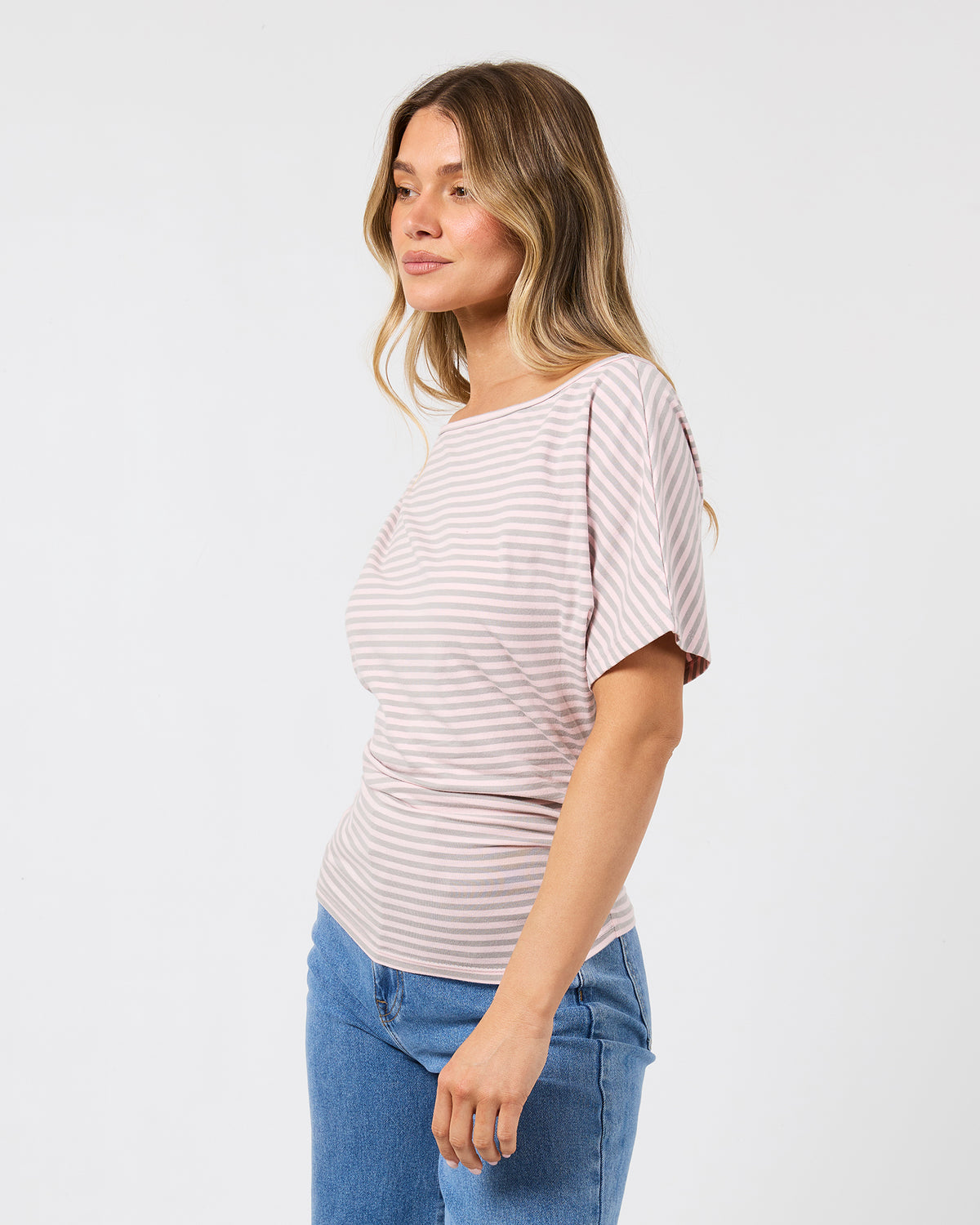 Lune stipe top - Light Pink