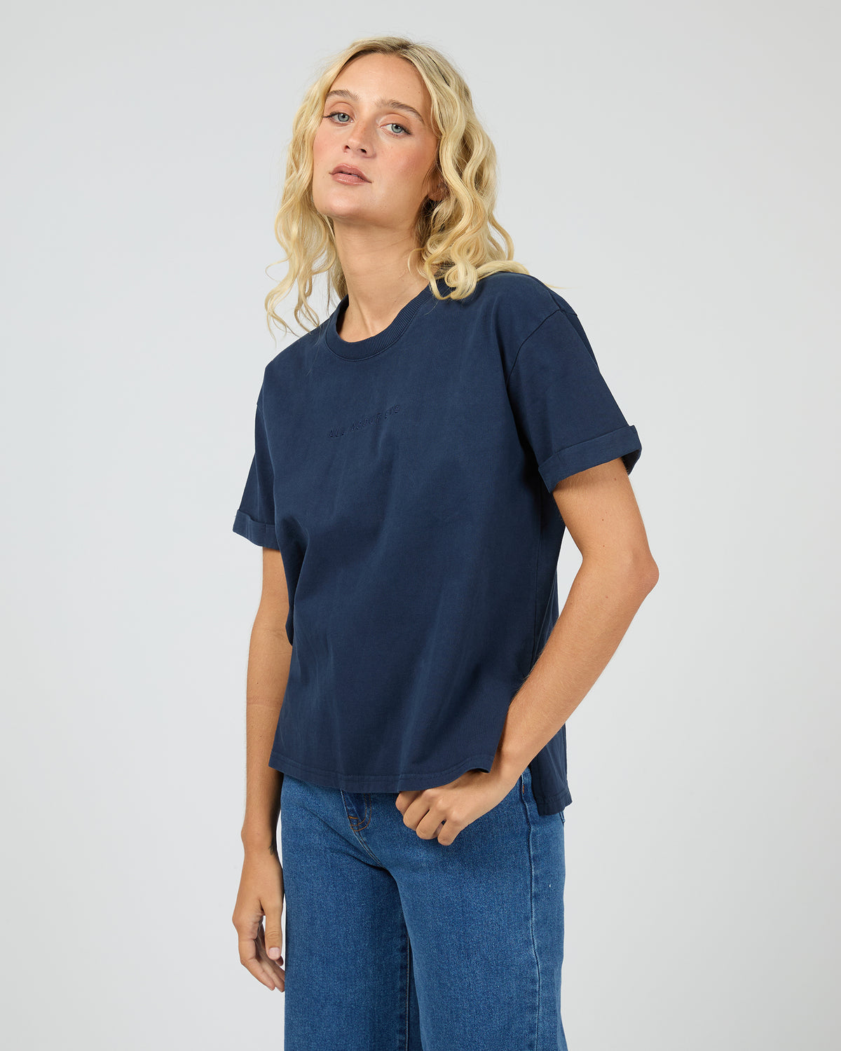 AAE WASHED TEE NAVY