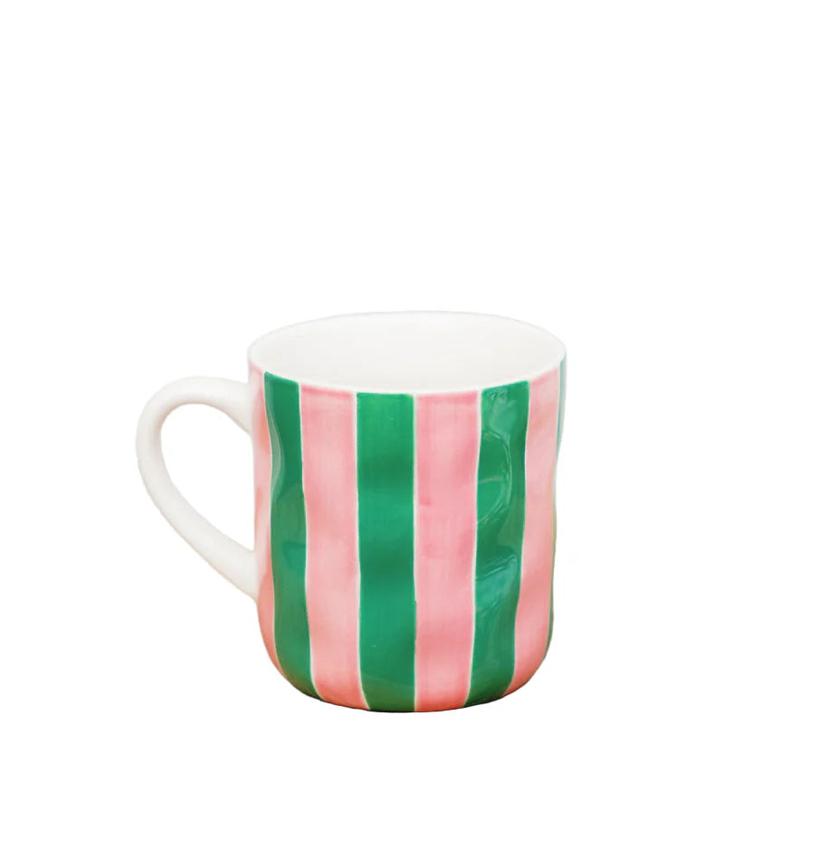 Mug - Green & Pink Stripe