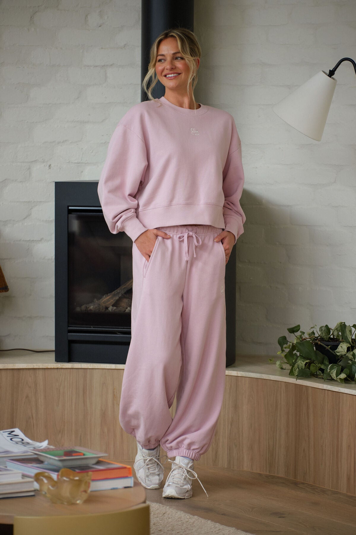 Barrel Leg Trackpant - Blush