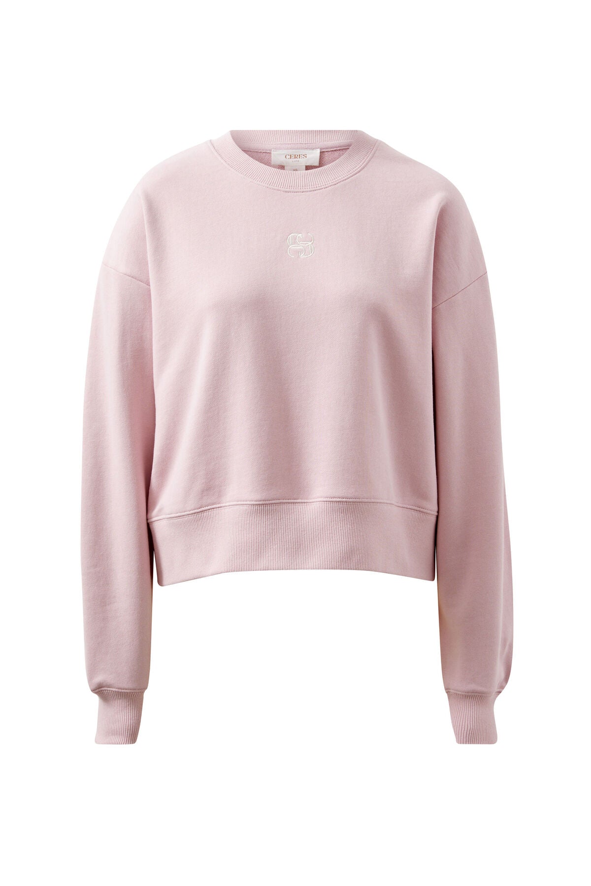 Cropped Slouchy Crew - Blush