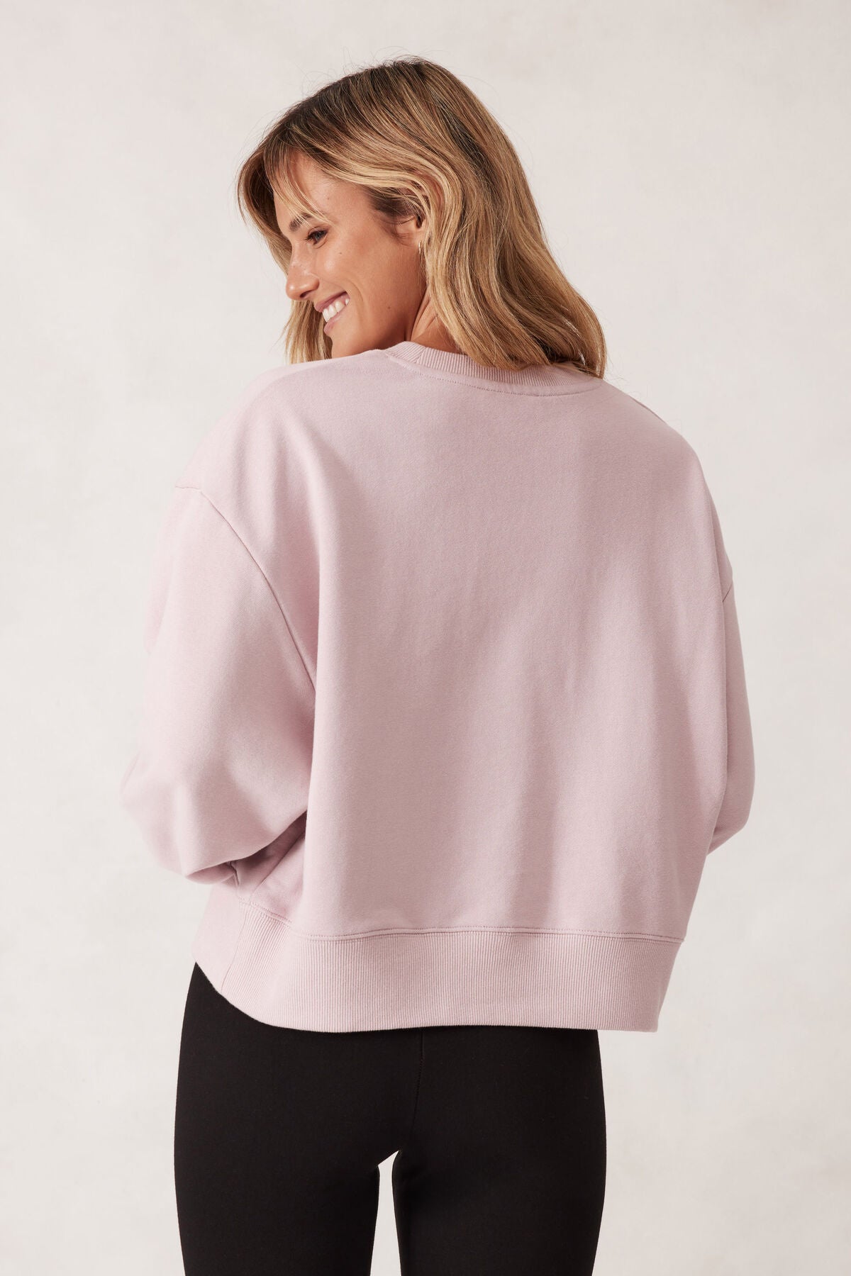 Cropped Slouchy Crew - Blush