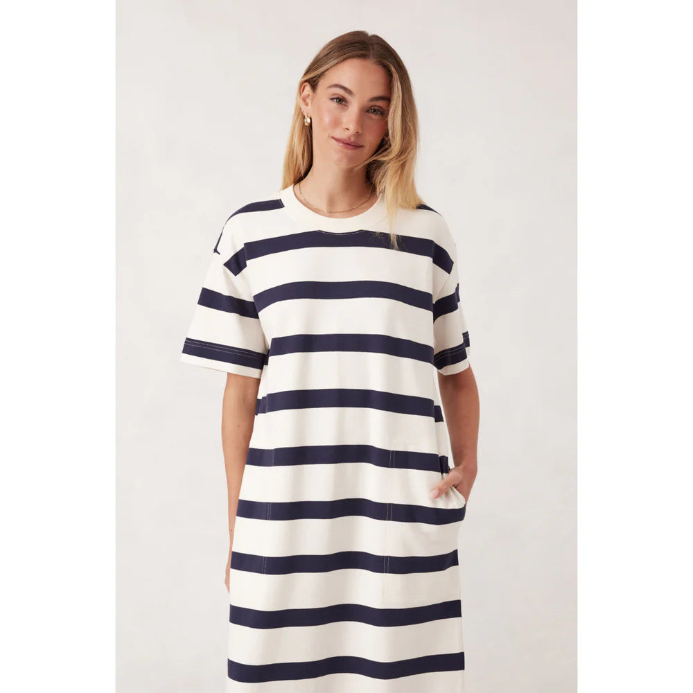 Midi Terry Dress - Navy