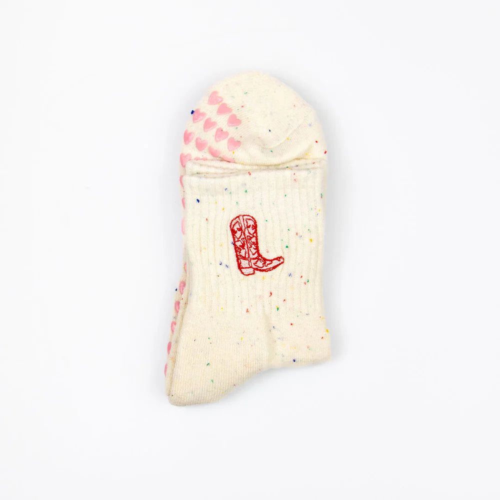 PILATES GRIP SOCKS - COWBOY BOOT SPECKLE