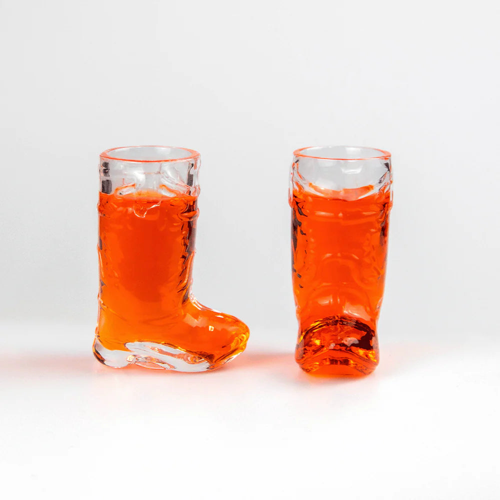 GLASS COWBOY BOOT SHOT GLASSES - 2Pk