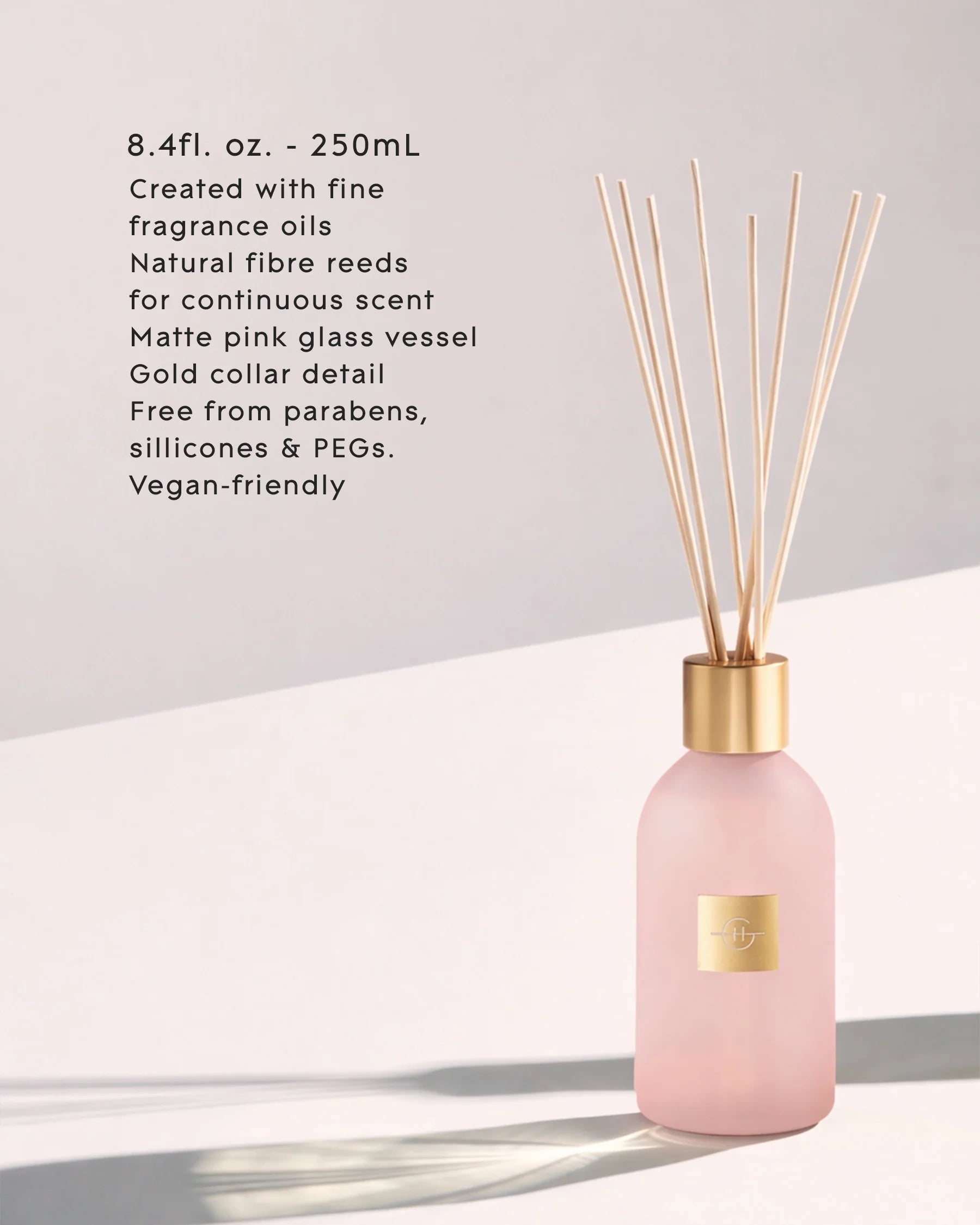 Glasshouse Fragrances Radiance in Bloom 250ml diffuser with elegant glass container and fresh floral fragrance.
