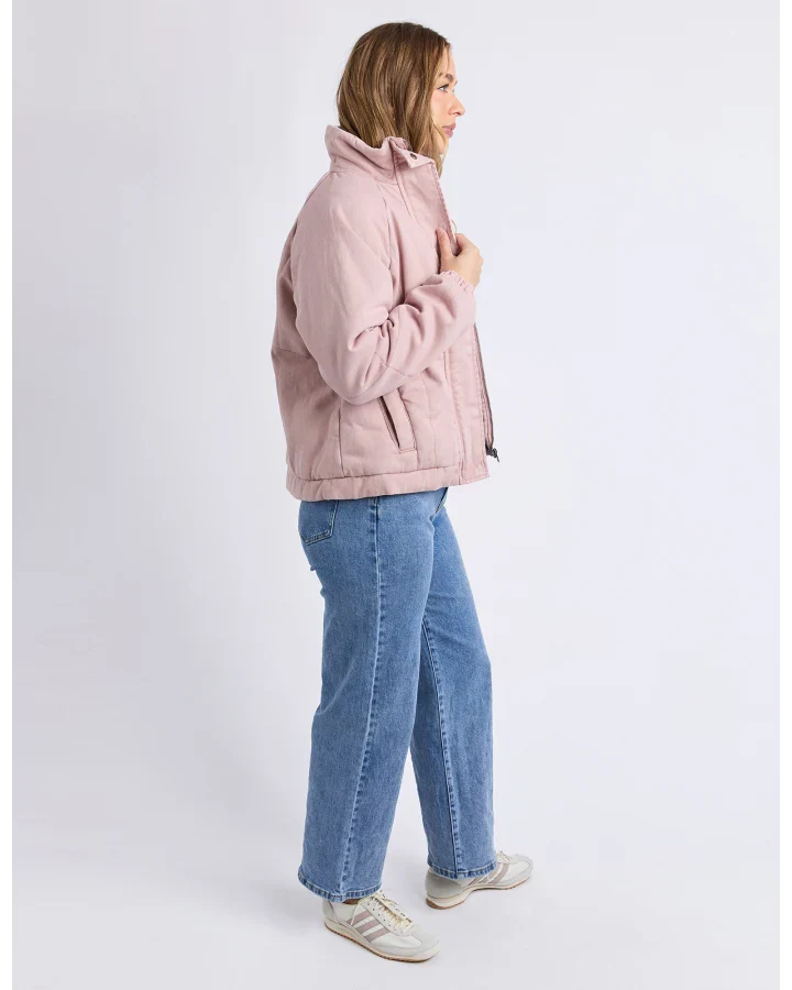 Foxwood Rosalee Jacket in Woodrose color, showcasing the stylish, lightweight women’s jacket with a relaxed fit and subtle design details.