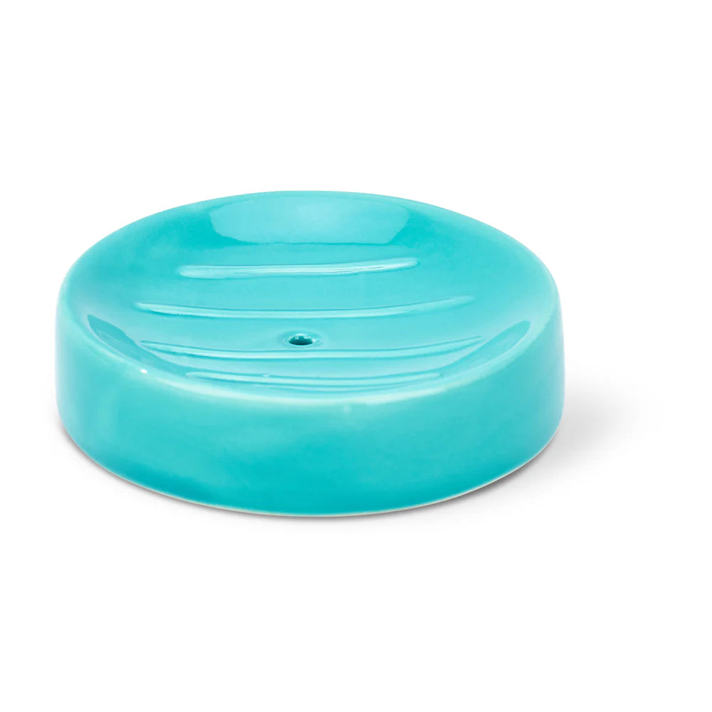 Mint shower steamer dish by Annabel Trends with a sleek, round ceramic holder for easy use and storage.
