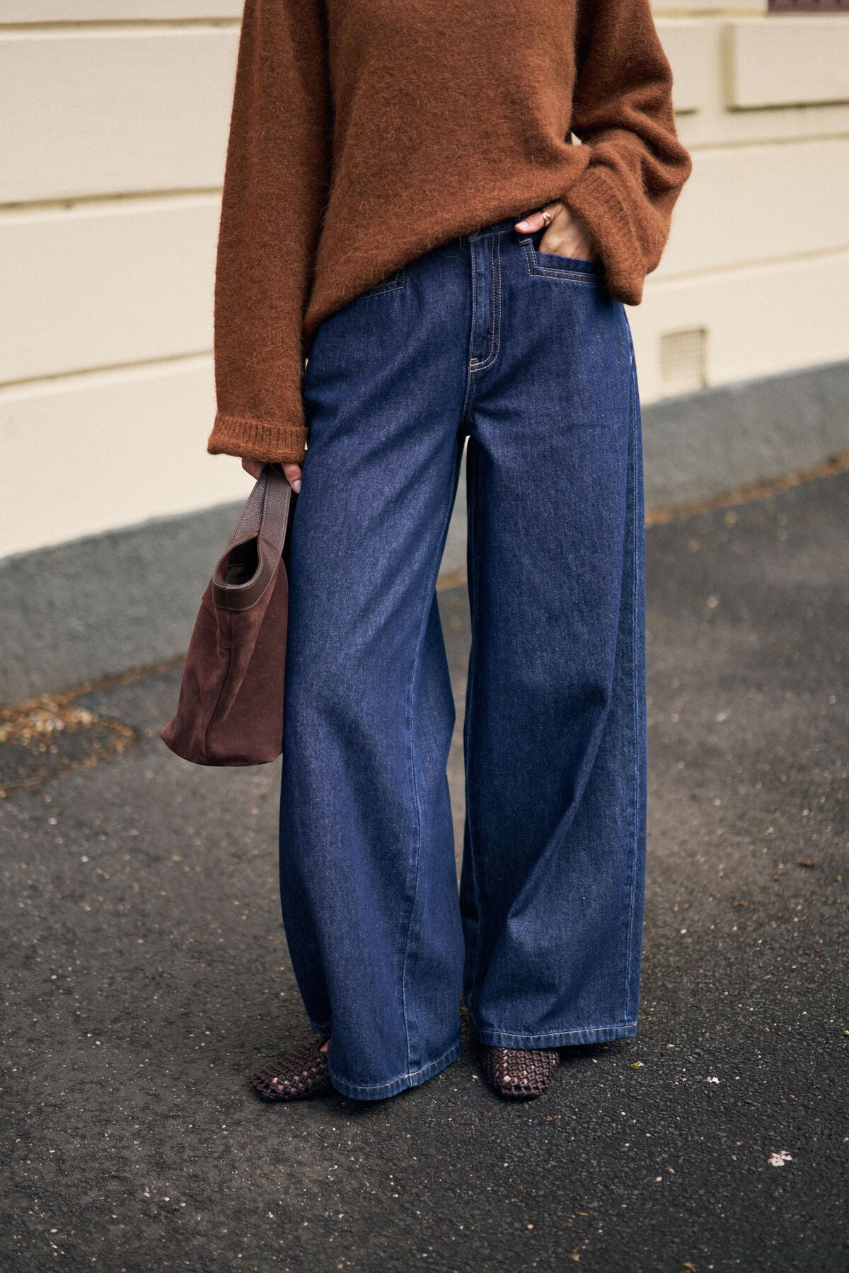 Ceres Life Reese Wide Jean in Midnight denim, featuring a relaxed fit and classic five-pocket design.