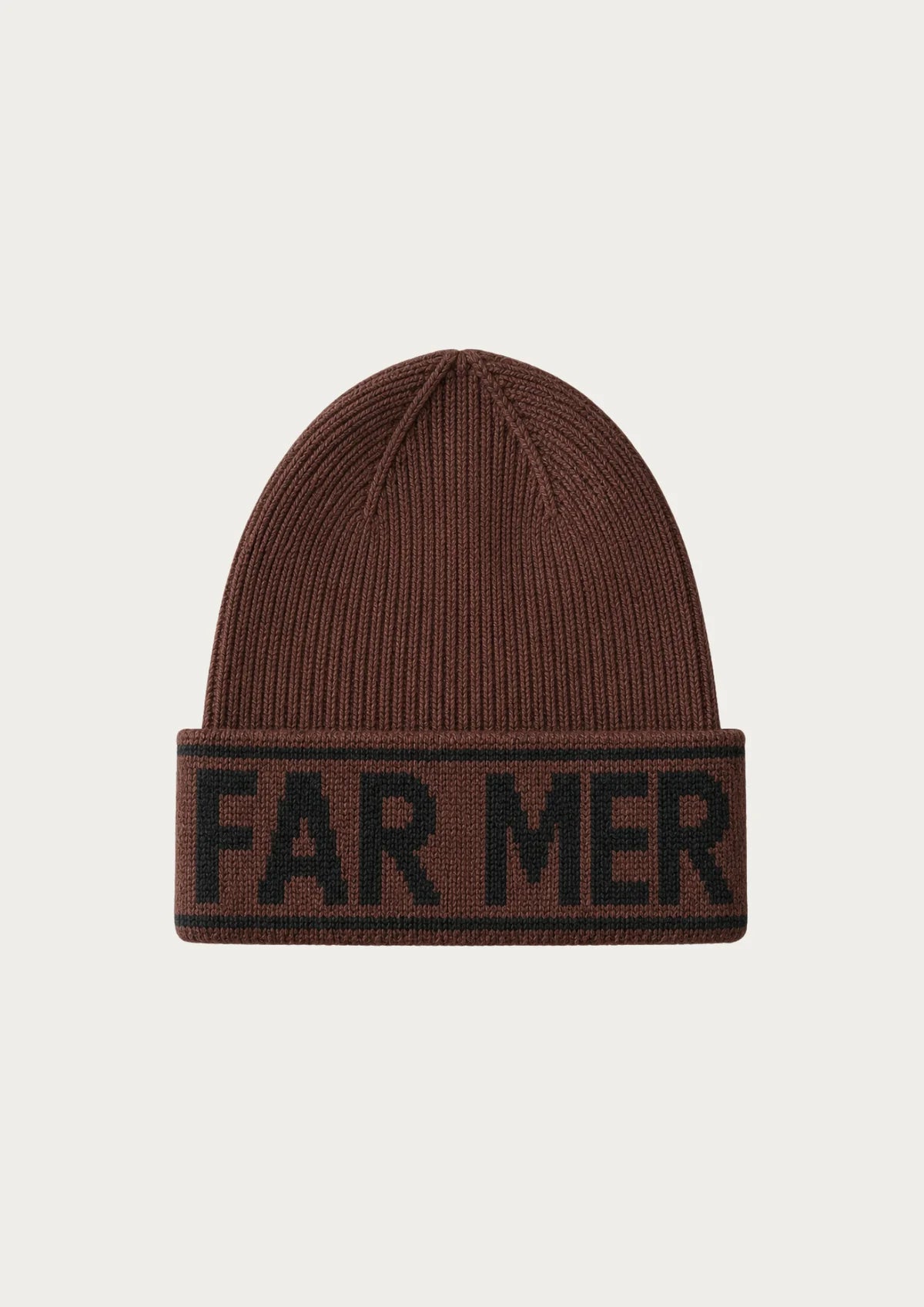 BROWN BLOCK BEANIE