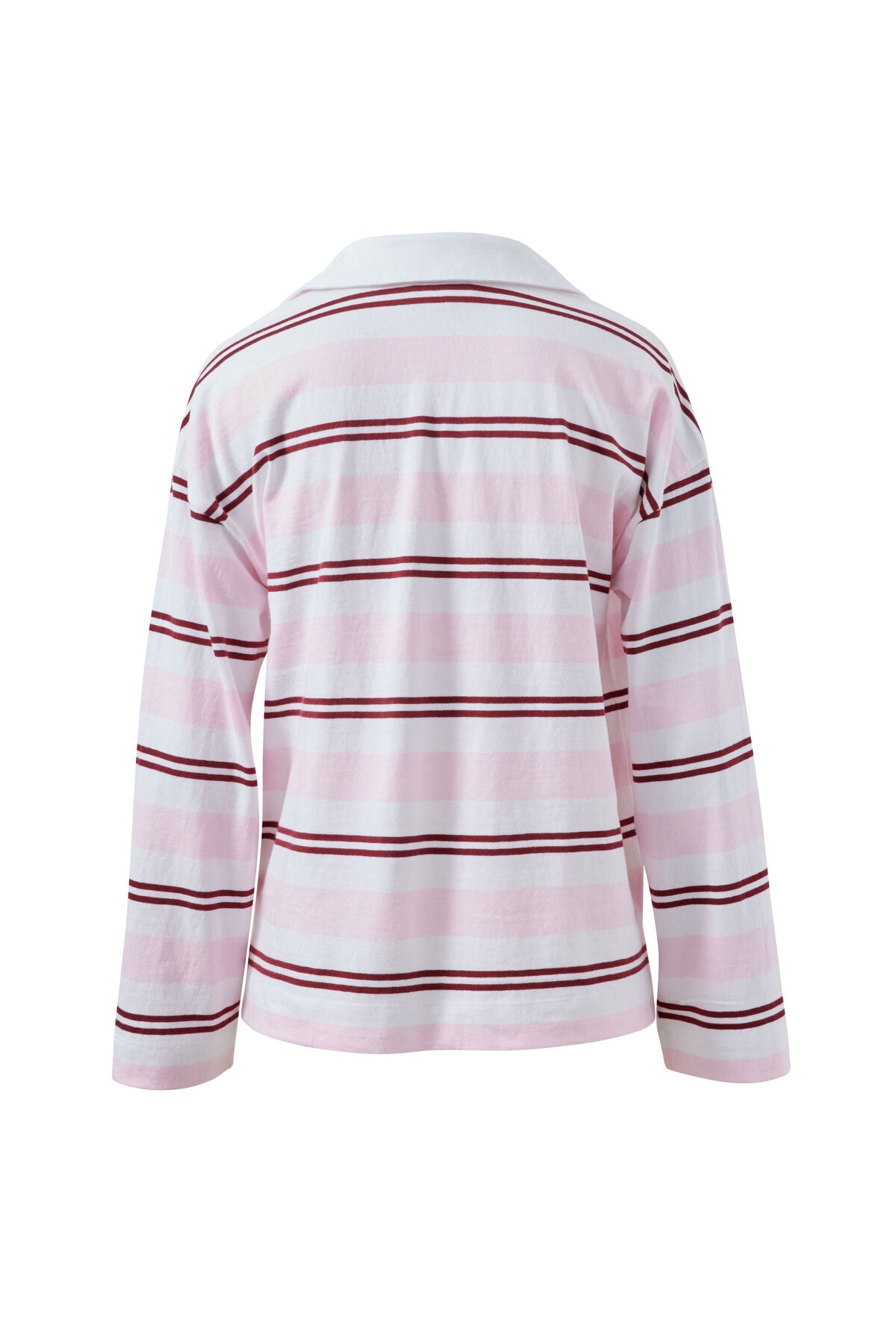 Shelby Slouchy Rugby Top - Sunfaded Pink/Mulberry Stripe