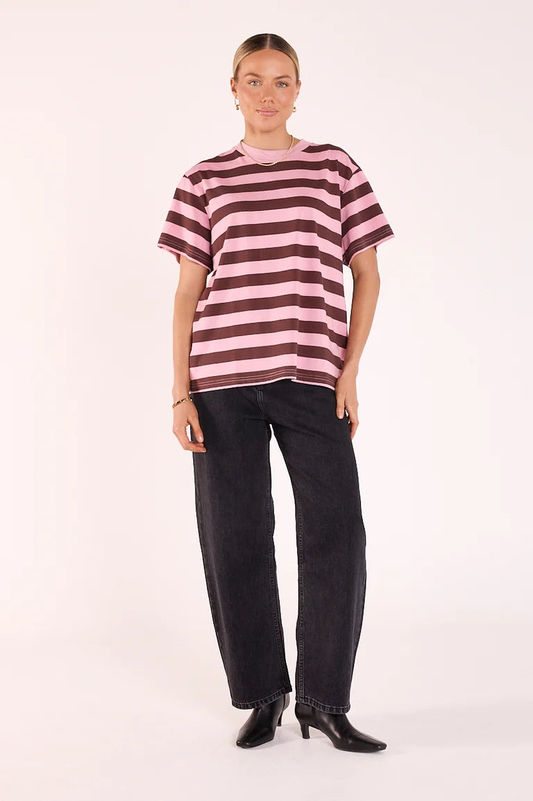 Carter Bold Tee - Violet Plum Stripe