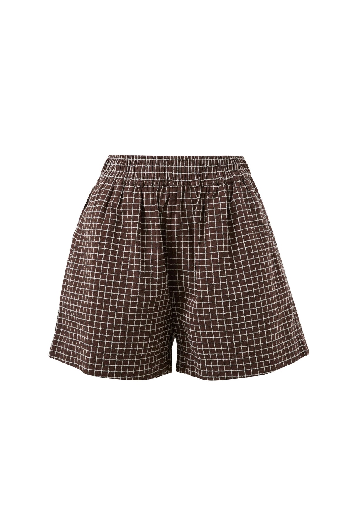 Mila Shorts - Textured Chocolate Check