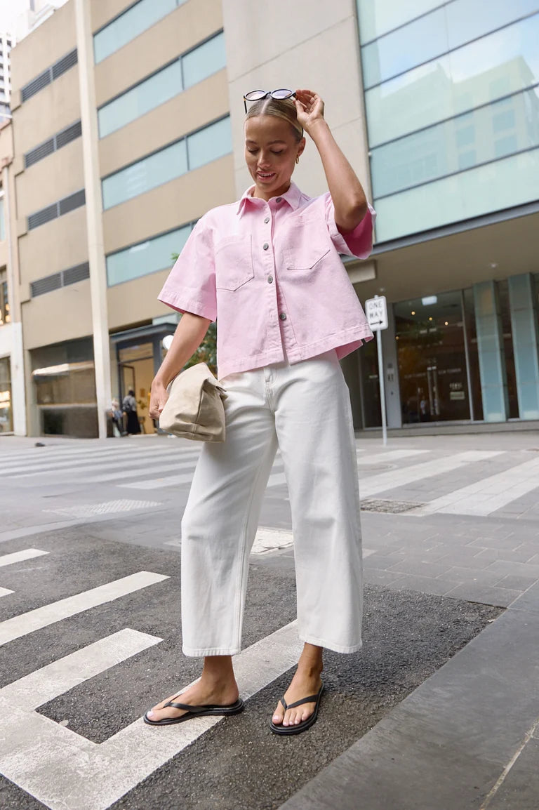 Lola Barrel Jean - White
