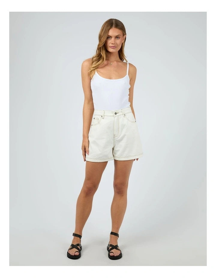 JOSIE DENIM SHORT - WHITE