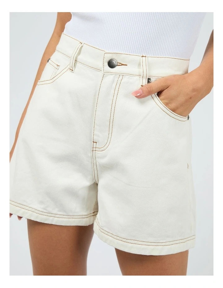 JOSIE DENIM SHORT - WHITE