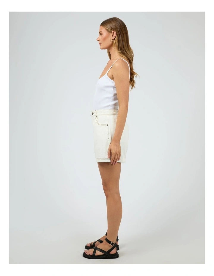 JOSIE DENIM SHORT - WHITE