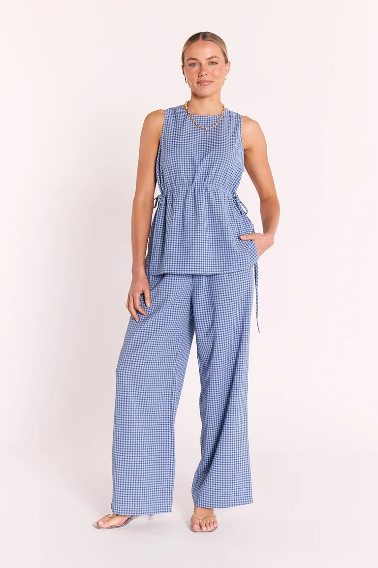 Feather + Noise Lottie Tank - Blue Gingham
