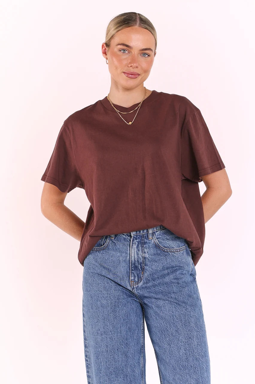 Feather + Noise Carter Tee - Chocolate