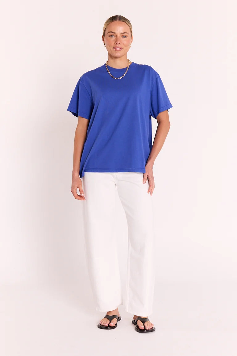 Feather + Noise Carter Tee - Colbalt