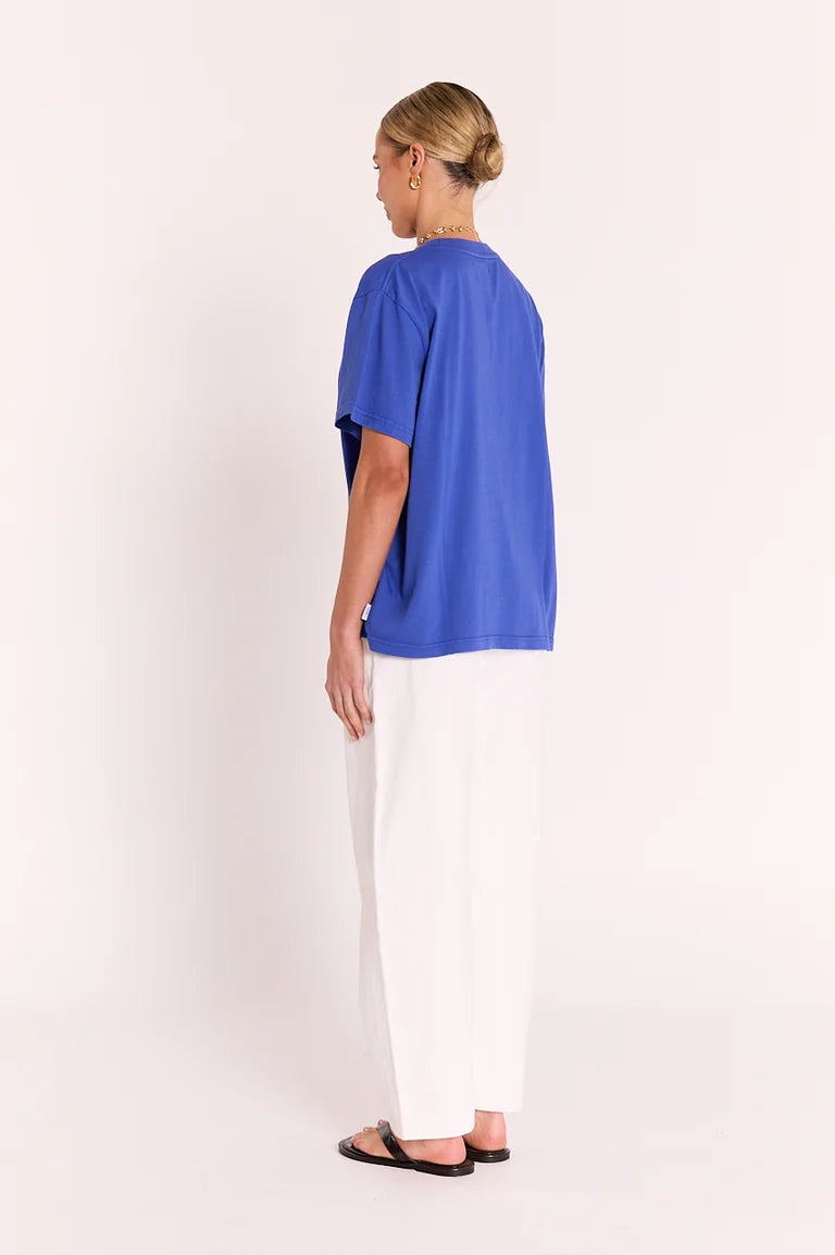 Feather + Noise Carter Tee - Colbalt