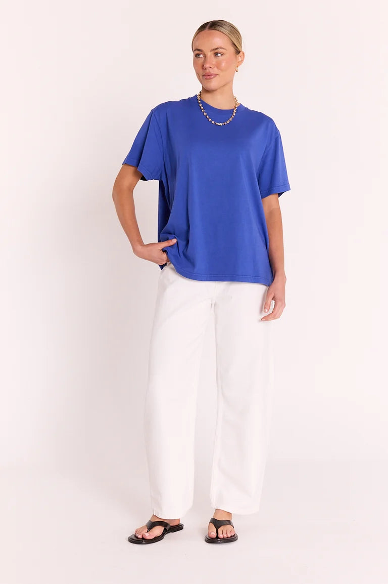 Feather + Noise Carter Tee - Colbalt
