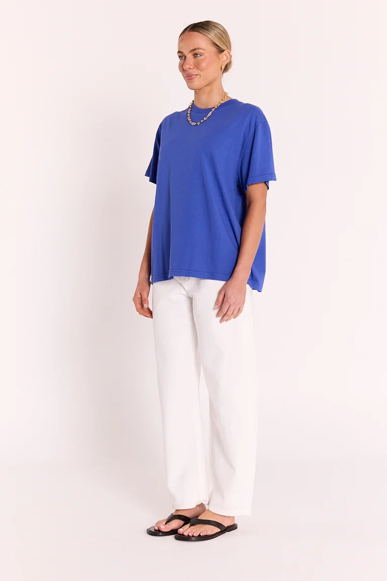 Feather + Noise Carter Tee - Colbalt