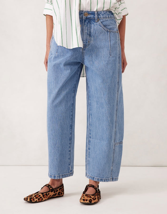 Darted Barrel Jeans - Vintage Blue