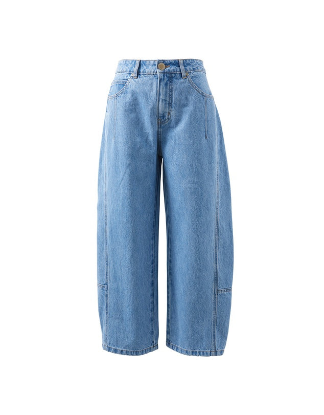 Darted Barrel Jeans - Vintage Blue