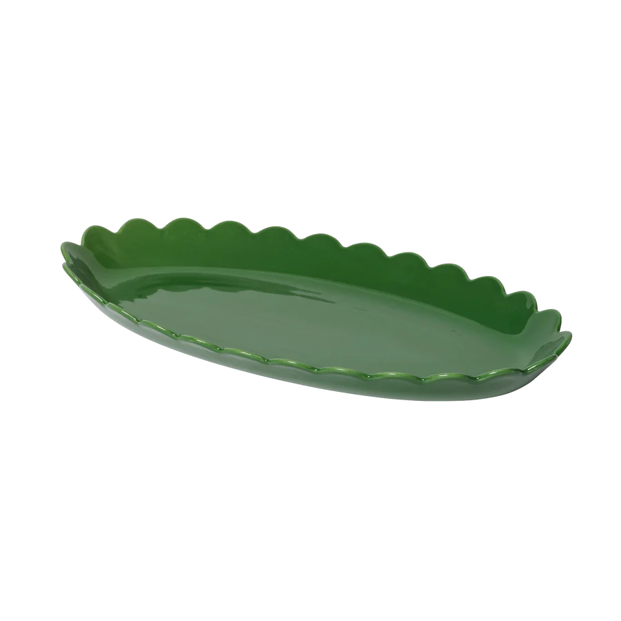 Green Scallop Platter
