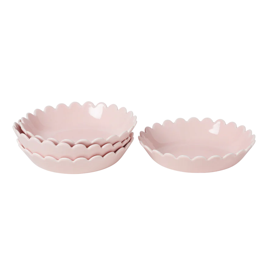 Pink Scallop Bowls - Set of 4