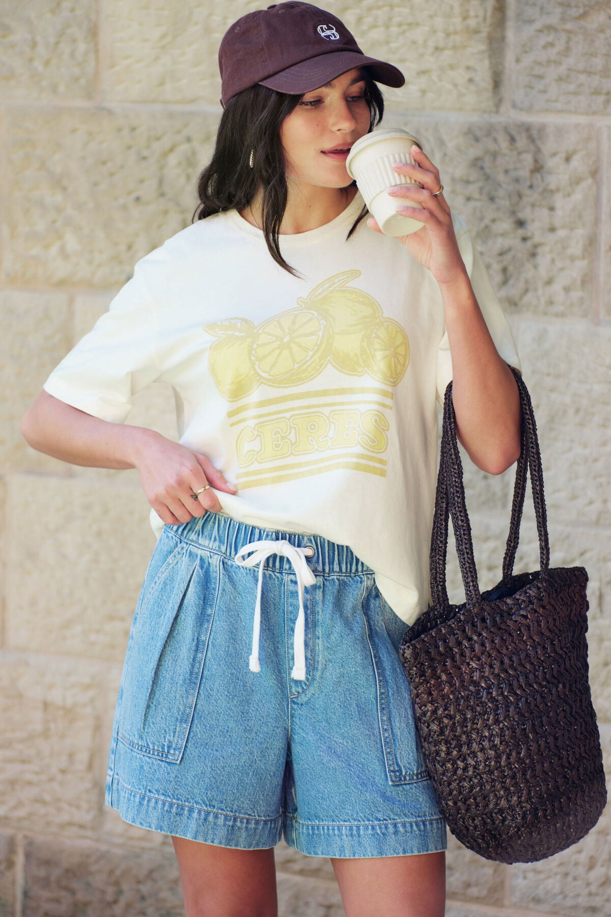 Stevie Slouchy Tee - Summer Stone/Ceres Citrus