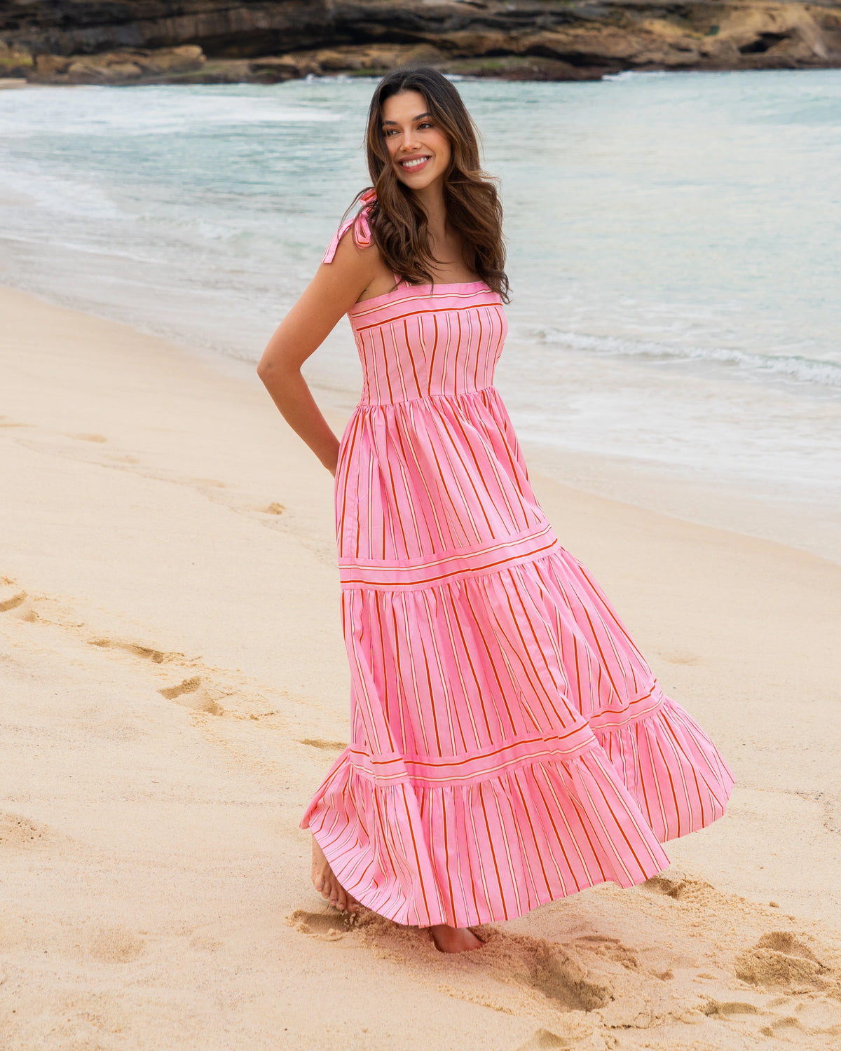 Sicily Stripe maxi Dress